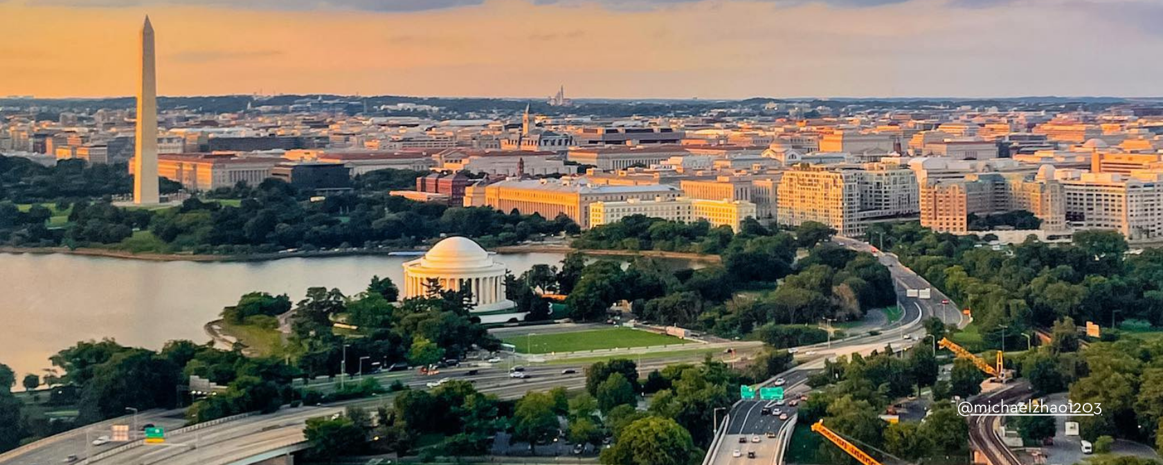 Aerial shot of DC 